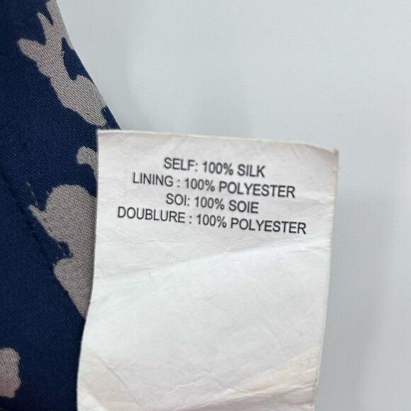 Ramy Brook Darla Navy Taupe Floral Tiered Ruffle Silk Mini Skirt Womens Size Med - Picture 7 of 11